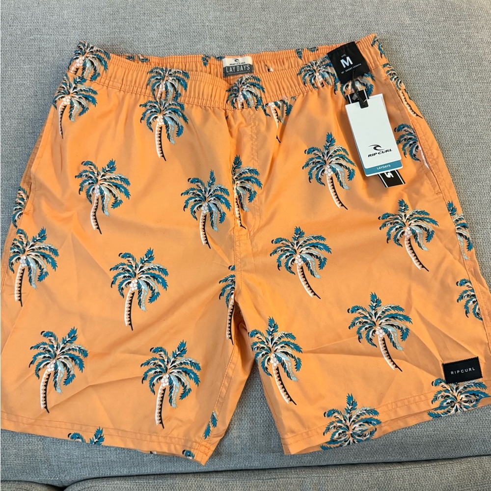 Rip Curl Lay Days Shorts Men Boardshorts Surf Beach Shorts peach palm tree